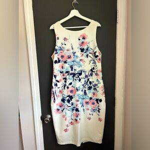 Fitted formal floral plus size dress